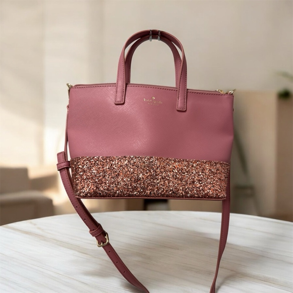 NWT Kate Spade Ina Greta Court Dusty Peony Glitter